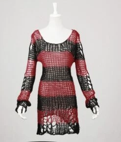 Haut Noir Et Rouge PUNK RAVE 'apocalypse 2022' -Spiral Boutique 083 900