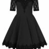 Robe Noire HELL BUNNY 'amara' -Spiral Boutique 10004550 amara dress blk 10 2 900