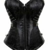 Corset Gothique En Tissu Brocarde Noir