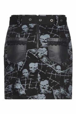 Mini Jupe PUNK RAVE 'goth Skulls' -Spiral Boutique 2608039064202503580500467 900
