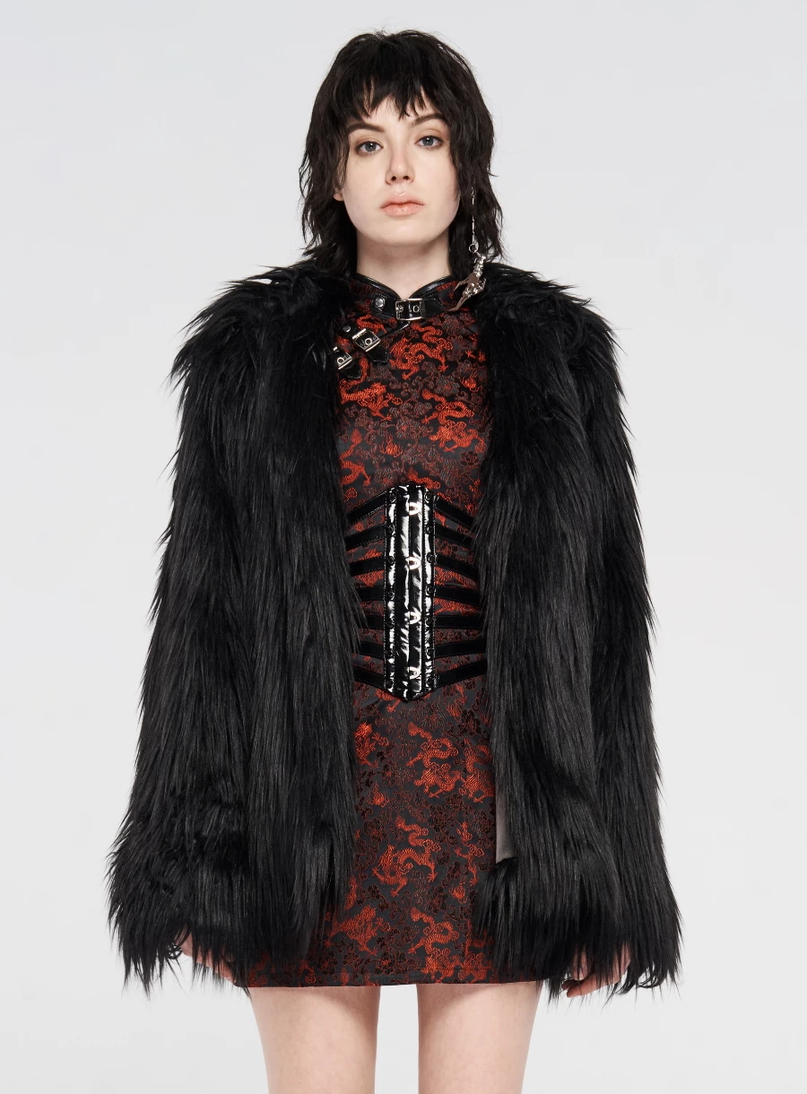 Veste Fausse Fourrure PUNK RAVE 'brakis' 3 Veste Fausse Fourrure PUNK RAVE 'brakis'