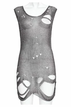 Haut Destroy PUNK RAVE 'ripped Silver' -Spiral Boutique 2641021629215172025035805000671 900