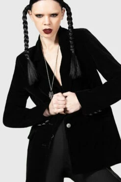 Blazer Velours KILLSTAR 'astaroth Boyfriend' -Spiral Boutique astaroth velvet boyfriend blazer w b 900