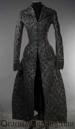 Manteau DRACULA CLOTHING 'Ives Coat' -Spiral Boutique black brocade long ives coat 900