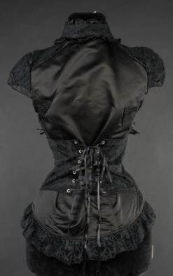 Chemisier Gothique Manches Courtes -Spiral Boutique black lace blouse 132 900