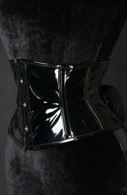 Serre-taille Gothique PVC Noir -Spiral Boutique black pvc waist cincher 2 900