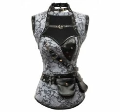 Corset Gothique Gris Et Sa Mini Cape