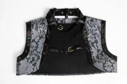 Corset Gothique Gris Et Sa Mini Cape -Spiral Boutique c03a gray 3