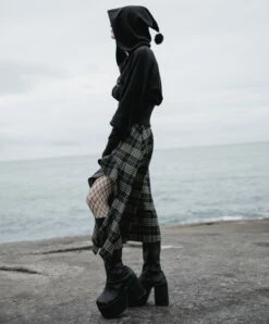 Veste Zippée PUNK RAVE 'lune Noire' -Spiral Boutique c621 900