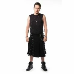 Kilt Noir POIZEN INDUSTRIES -Spiral Boutique callekiltmensblackchemicalblack420 900