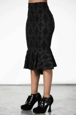 Jupe Gothique KILLSTAR 'candence' -Spiral Boutique candence flocked midi skirt w d x1600 900