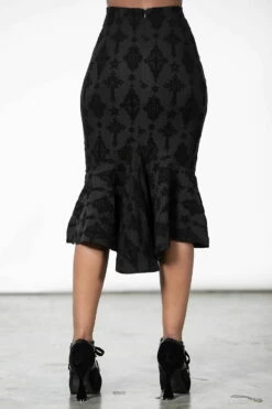 Jupe Gothique KILLSTAR 'candence' -Spiral Boutique candence flocked midi skirt w f x1600 900