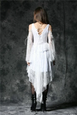 Robe Gothique Blanche DARK IN LOVE -Spiral Boutique dw053wh93
