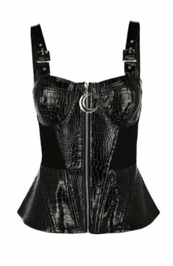 Bustier RESTYLE 'alligator Basquine' -Spiral Boutique eng pl black gothic corset alligator basquine top 2042 1 900