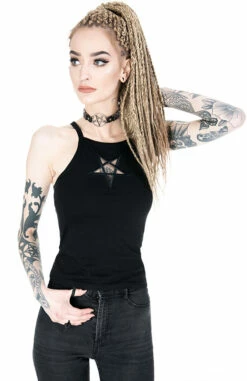 Top Noir RESTYLE 'pentagramme' -Spiral Boutique eng pl black womens top triple goddess 1874 3 900