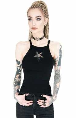 Top Noir RESTYLE 'pentagramme' -Spiral Boutique eng pl black womens top triple goddess 1874 7 900