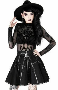 Jupe RESTYLE 'black Circle Moon' -Spiral Boutique eng pl gothic black short moon mistress skirt 2052 15 900