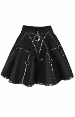 Jupe RESTYLE 'black Circle Moon' -Spiral Boutique eng pl gothic black short moon mistress skirt 2052 1 900