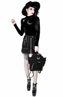 Jupe Suède RESTYLE 'Occulte Fashion' -Spiral Boutique eng pl studded suede skirt black gothic short skirt 1977 8 900