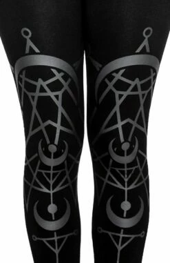 Leggings RESTYLE 'twin Moon' -Spiral Boutique eng pl twin moon gothic leggings with moon print 1974 5 900