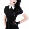 Chemisier Occulte Manches Courtes RESTYLE -Spiral Boutique eng pl white collar with embroidery gothic blouse moon child shirt 1605 1 900