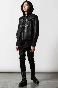 Veste Unisexe KILLSTAR 2 En 1 'Faustus' 10 Veste Unisexe KILLSTAR 2 En 1 'Faustus' -Spiral Boutique faustus hood jacket d x1600 900