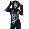 Veste Zippée VIXXSIN 'Garden Skull' 1 Veste Zippée VIXXSIN 'Garden Skull' -Spiral Boutique garden skull hood black vixxsin 11 900