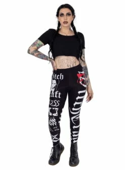 Leggings HEARTLESS Mercredi Addams -Spiral Boutique heartless b craft leggings black white 7 900