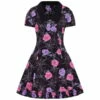 Robe Légère HELL BUNNY 'Eloise' -Spiral Boutique hell bunny eloise spiderweb roses dress 1 1800x1800 900