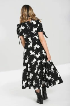 Longue Robe HELL BUNNY 'Sullivan' -Spiral Boutique hlb40305 sullivan maxi dress blk wht 02 900