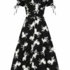 Longue Robe HELL BUNNY 'Sullivan' -Spiral Boutique hlb40305z sullivan maxi dress blk wht 10 900