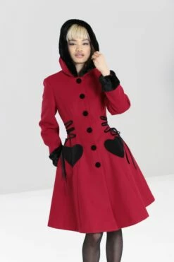 Manteau Lolita HELL BUNNY 'scarlet' -Spiral Boutique hlb80011 scarlet coat burgundy 02 1 9 900
