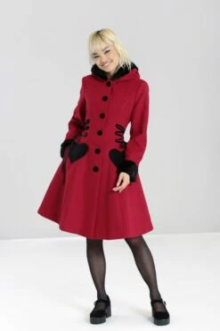 Manteau Lolita HELL BUNNY 'scarlet' -Spiral Boutique hlb80011 scarlet coat burgundy 03 1 9 900