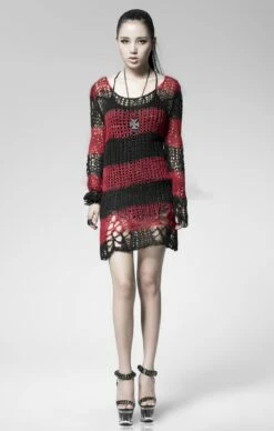 Haut Noir Et Rouge PUNK RAVE 'apocalypse 2022' -Spiral Boutique img 4489 900