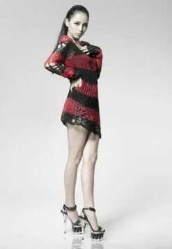 Haut Noir Et Rouge PUNK RAVE 'apocalypse 2022' -Spiral Boutique img 4503 900