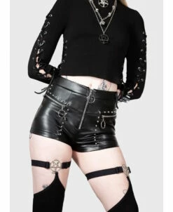 Short Cuir Vegan KILLSTAR 'leigh' -Spiral Boutique leigh 58 900