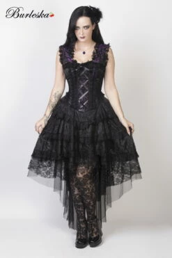 Robe Gothique BURLESKA 'ophelie Pourpre'