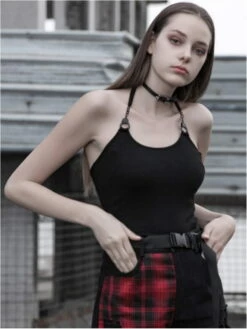 Top PUNK RAVE 'black Handcuffs' -Spiral Boutique opt3284 900