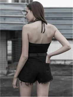 Top PUNK RAVE 'black Handcuffs' -Spiral Boutique opt3285 900