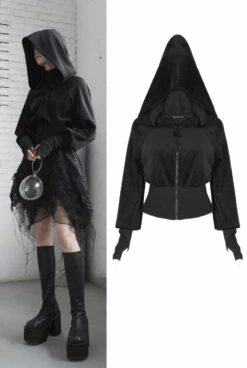 Veste Zippée PUNK RAVE 'lune Noire'