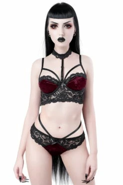 Soutien-gorge Gothique KILLSTAR 'ruby' 10 Soutien-gorge Gothique KILLSTAR 'ruby' -Spiral Boutique ruby velvet bralet set b x1600 900
