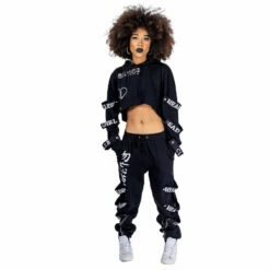 HELL BUNNY Jogging Femme HEARTLESS 'sad Girl' -Spiral Boutique sad girl club joggers ladies black heartless 7 900