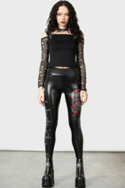 Leggings Look Cuir KILLSTAR 'Sinner' -Spiral Boutique sinner leggings w b x1600 900