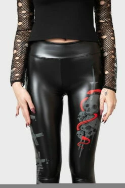 Leggings Look Cuir KILLSTAR 'Sinner' -Spiral Boutique sinner leggings w d x1600 900