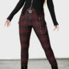 Pantalon KILLSTAR 'tartanarchist' -Spiral Boutique tartanarchist trousers crimson w c x1600 900