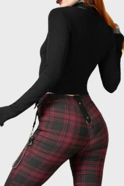 Pantalon KILLSTAR 'tartanarchist' -Spiral Boutique tartanarchist trousers crimson w f x1600 900