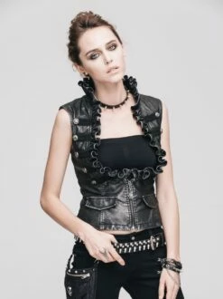 Blouson Goth Rock Sans Manches DEVIL FASHION 10 Blouson Goth Rock Sans Manches DEVIL FASHION -Spiral Boutique wt00501 7